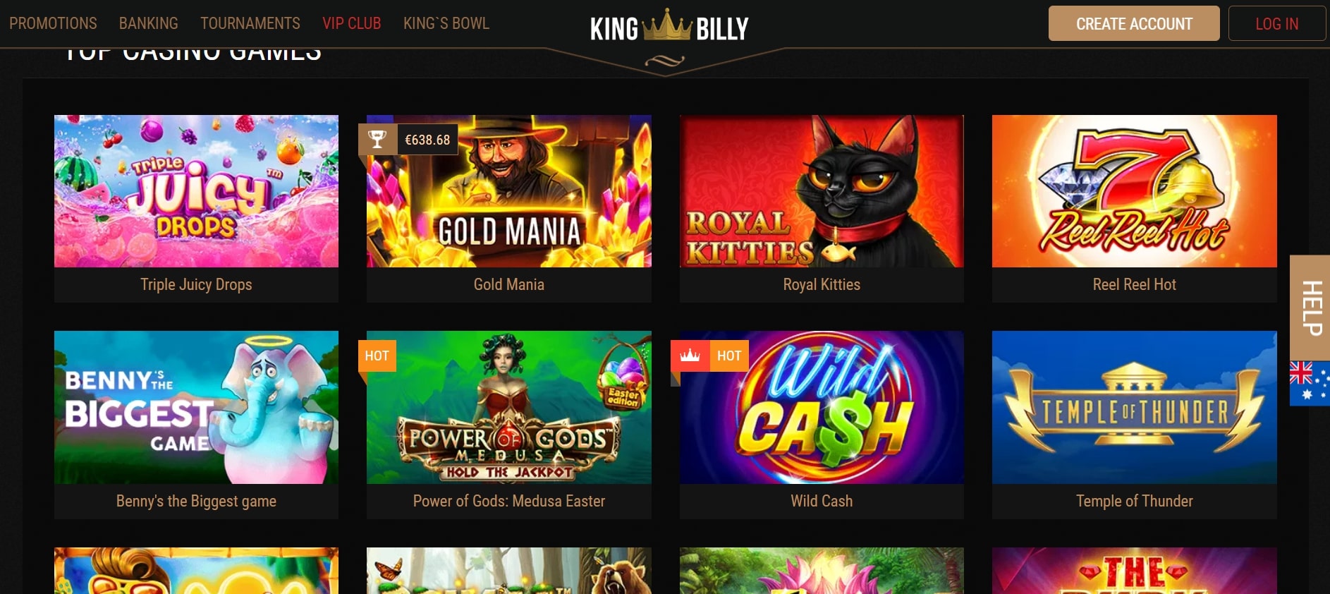 KingBilly Casino Games