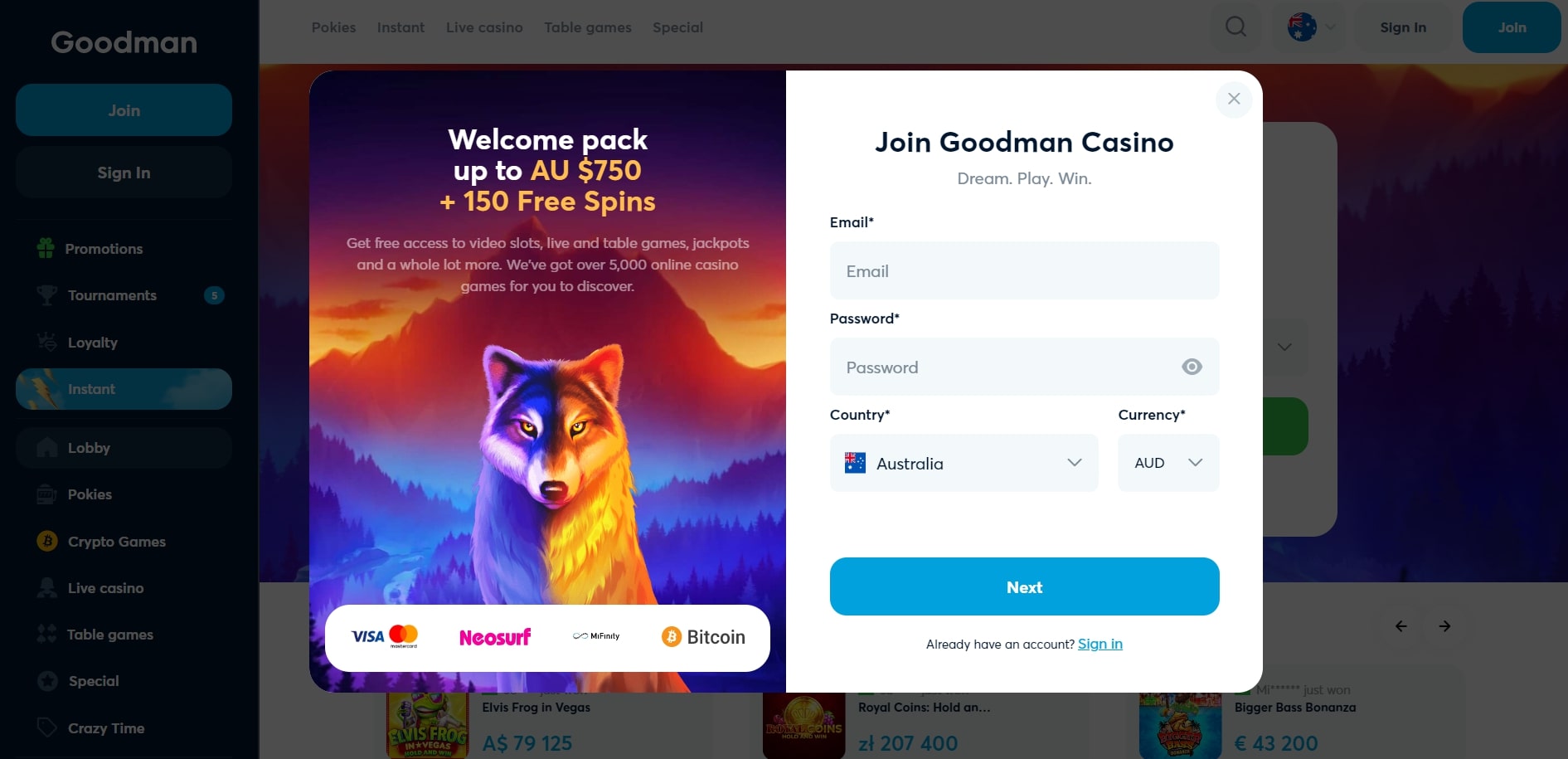 Goodman Online Casino Sign Up
