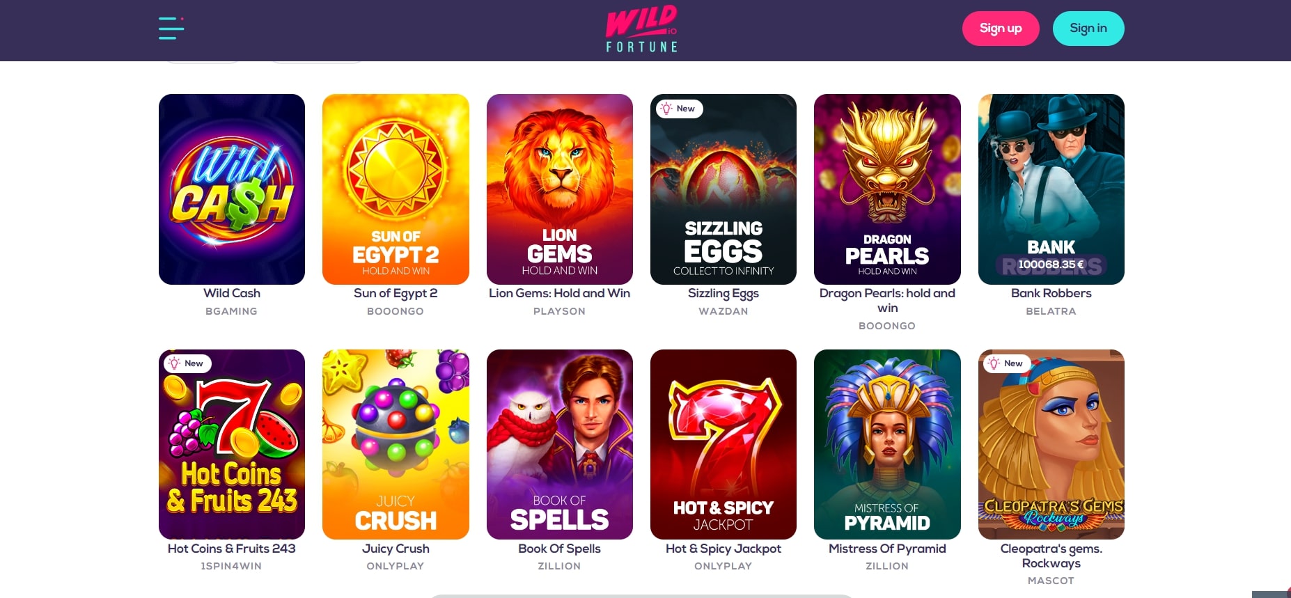 Play Online Slot Machines at Wild Fortune